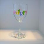 Party Wine Glass Handpainted Personalized