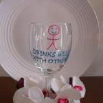 Handpainted Wine Glass Drinks Well With Others