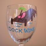 Dock Wine Glass Handpainted