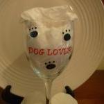 Dog Lover Wine Glass Handpainted