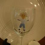 Mr. Tarheel Wine Glass Handpainted University Of..