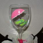 Beach Umbrella And Flip Flop Wine Glass..