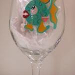 Fish Wine Glass Handpainted Personalized