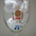 Chef Wine Glass Handpainted