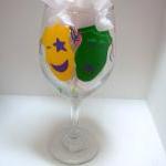 Comedy/tragedy Wine Glass Handpainted Personalized..