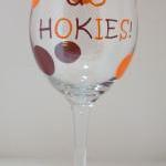 Hokie Wine Glass Handpainted Oversized..