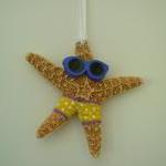 Starfish Christmas Ornament Handpainted