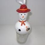 Handpainted Va Tech Gourd Snowman Ornament