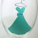 Bridesmaid Wine Glass Handpainted