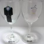 Bride And Groom Wedding Wine Glasses Handpainted