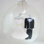 Wedding Christmas Ornament Handpainted Glass Ball