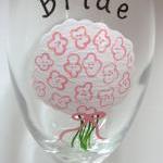 Bridal Bouquet Wine Glass Handpainted For Wedding..