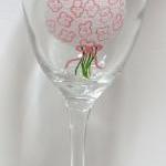 Bridal Bouquet Wine Glass Handpainted For Wedding..