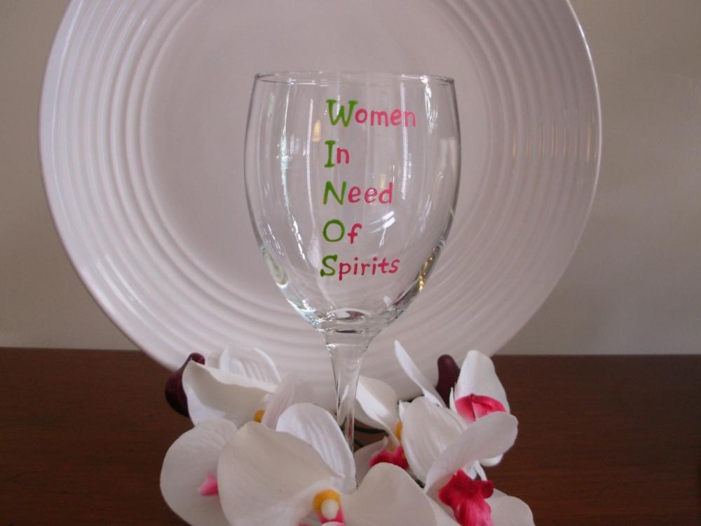 Winos Wine Glass Handpainted