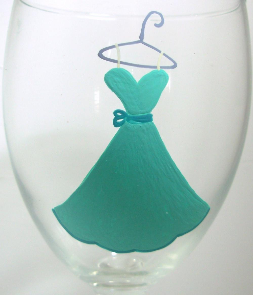 Bridesmaid Wine Glass Handpainted