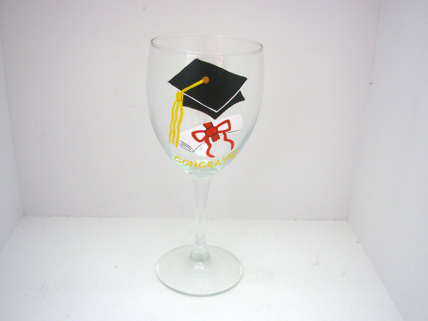 Handpainted Graduation Wine Glass Personalized on Luulla